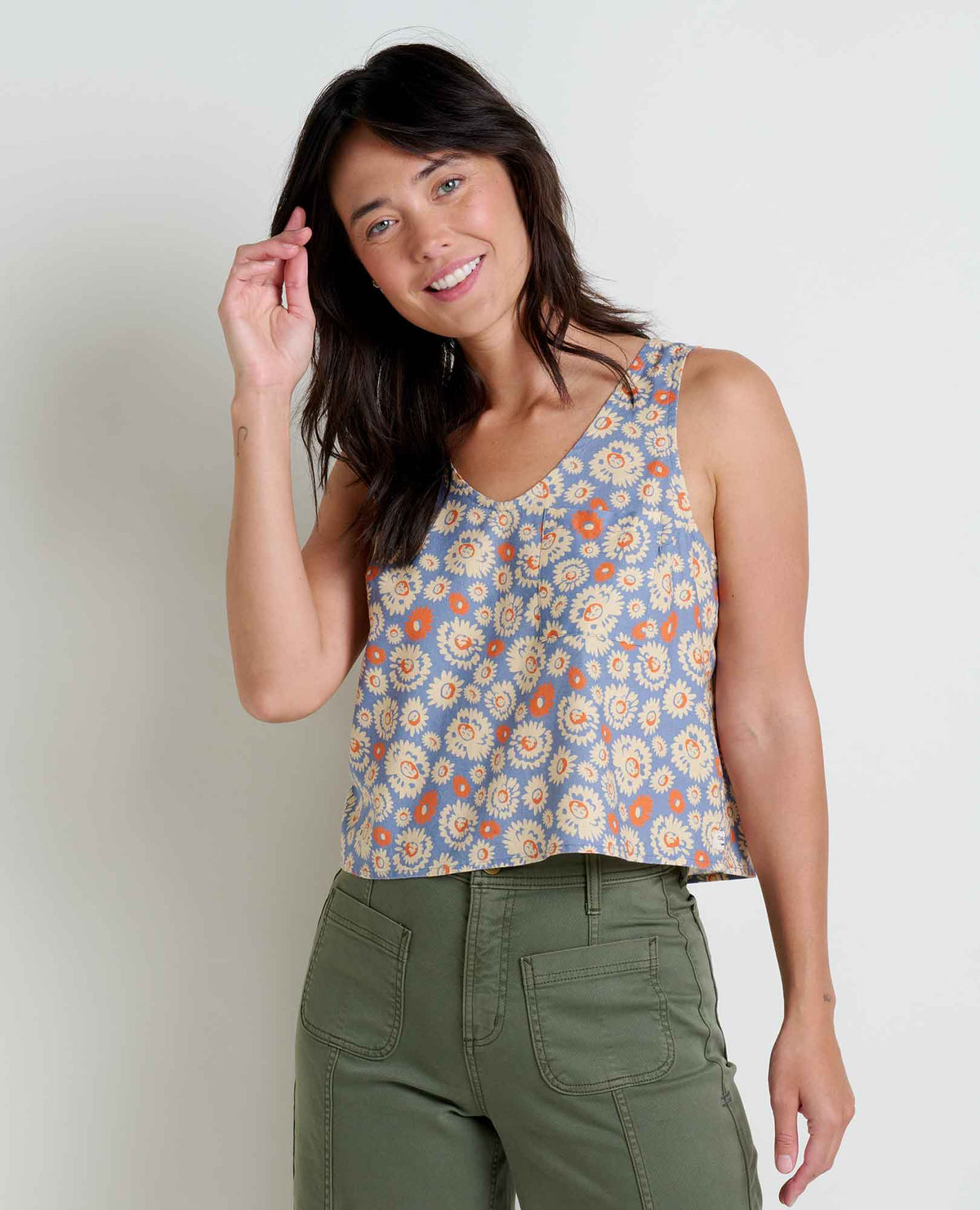 W&#39;s Taj Hemp Button Back Tank