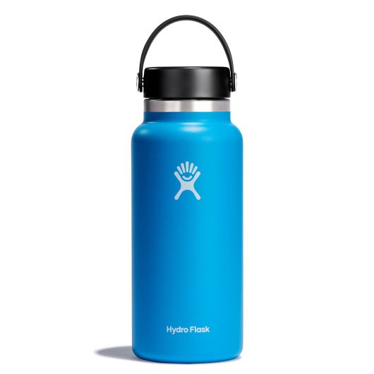 MakerFlo 32oz Hydro Water Bottle - 2 Lids - Powder Coated Blue - 25 Pcs