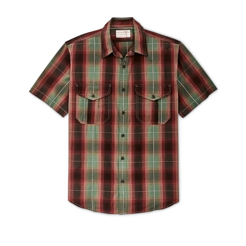 M's Washed Short Sleeve Feather Cloth Shirt