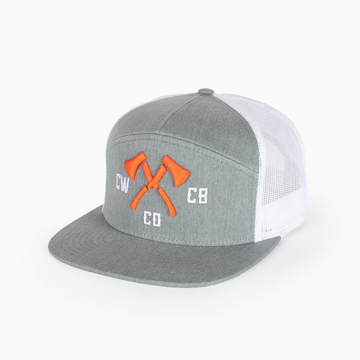 CW Hat 7 Panel 3D Embroidered Mesh