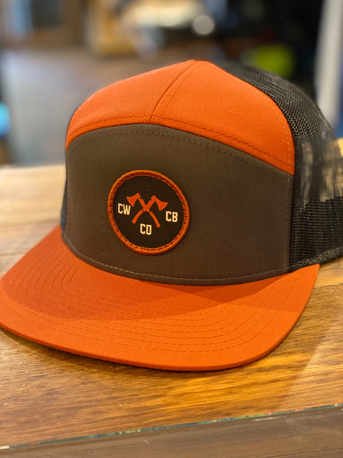 CW Hat 7 Panel Round Patch Mesh