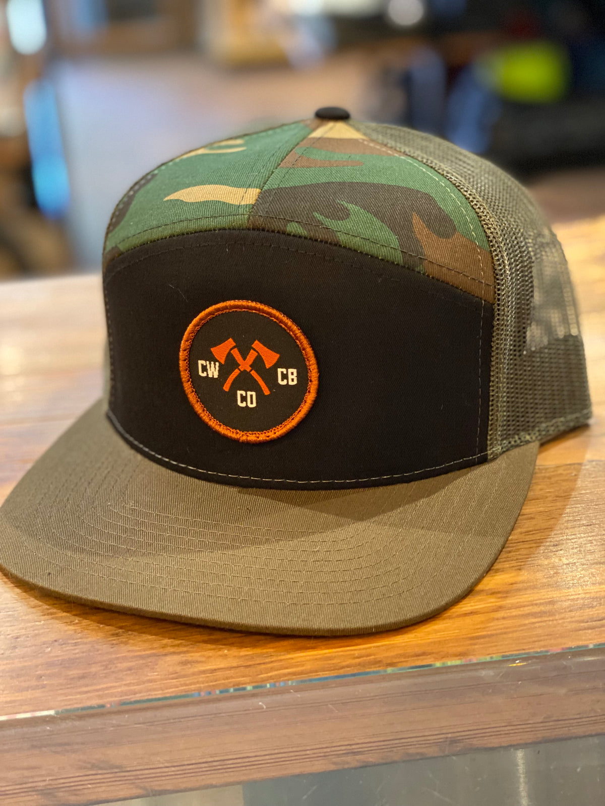 CW Hat 7 Panel Round Patch Mesh