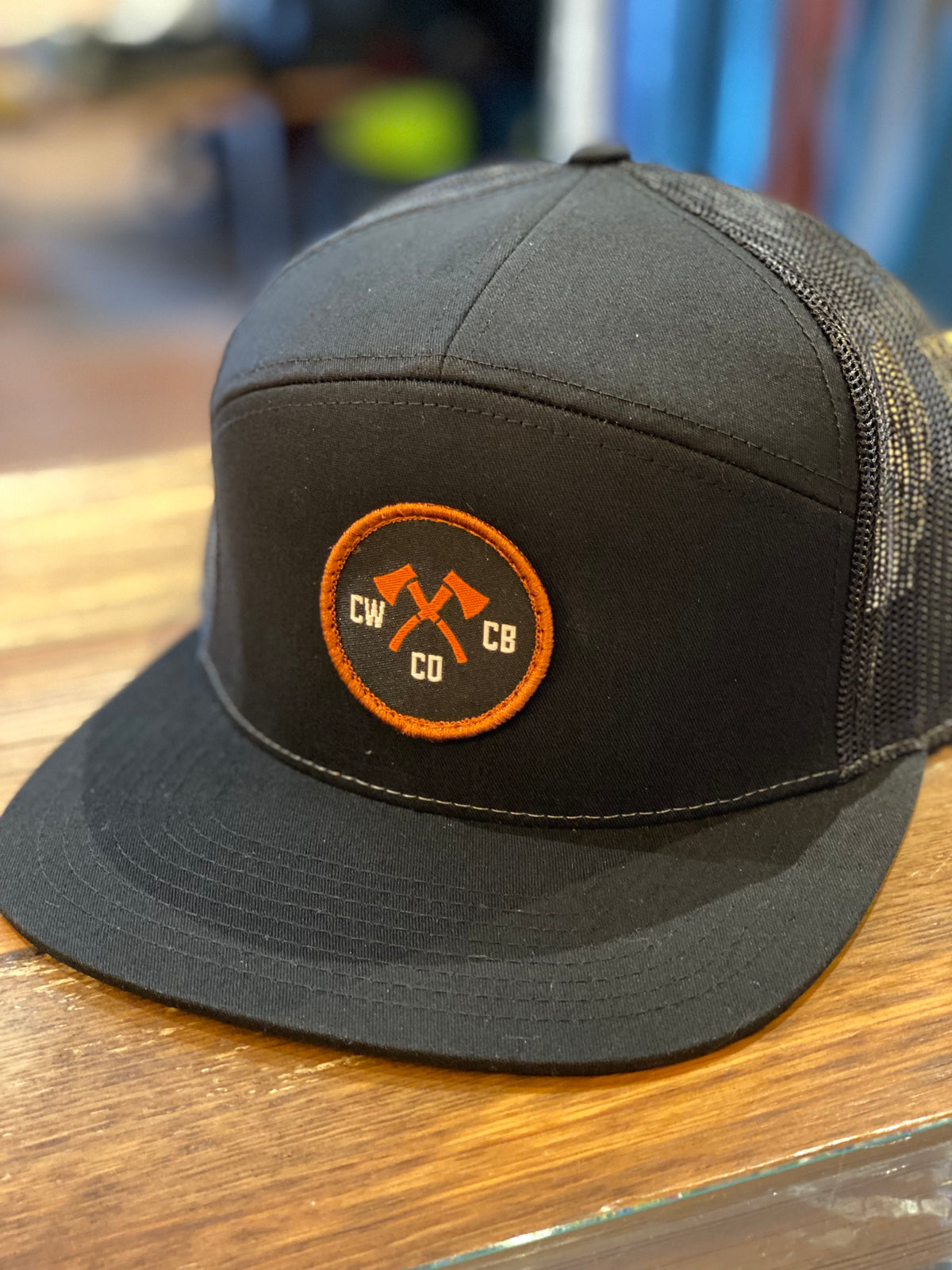 CW Hat 7 Panel Round Patch Mesh